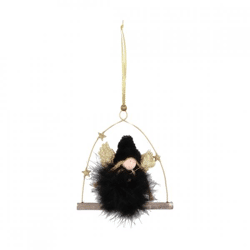 Anhänger Fluffy Angel Schleife schwarz 16 cm