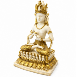 Statue Buddha Elfenbein/Gold 22 cm