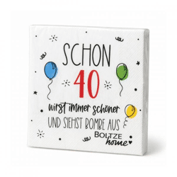 Boltze Servietten 40 Jahre 33 x 33 cm 3-lagig 20 Stück.