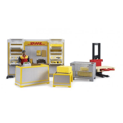 Bruder 62251 - bworld DHL Shop mit Handhubstapler