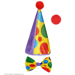 CLOWN dress-up set (hat, bow tie, nose)