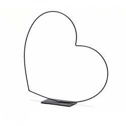 Dekoration Herz Rahmen liegend schwarz 39 cm