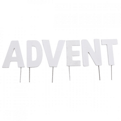 Dekoration Weihnachtsbriefausstecher ADVENT weiß 8 cm