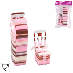 Geschenkpackung Stuhl rosa/braun 6er-Set