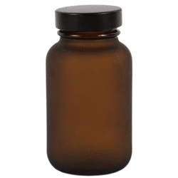 Glasflasche mit Deckel braun 200 ml
