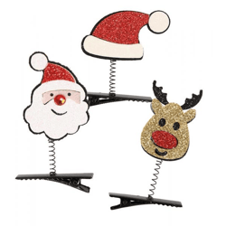 Christmas hair clip - 3 assorted