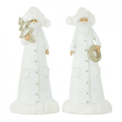 J-Line statue Santa Claus white 24 cm 2 assorted