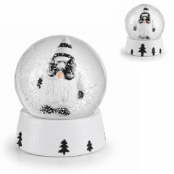J-Line Schneekugel Santa schwarz/weiß 8,5 cm 2 Stück sortiert