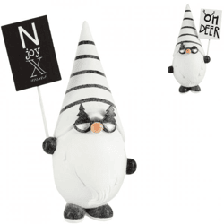 J-Line Statue Weihnachtsmann schwarz/weiß 20 cm 2 Stück sortiert