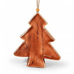 J-Line Weihnachtsaufhänger Tannenbaum Holz braun 16 cm