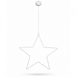 Weihnachtsstern LED mit Saugnapf auf Batterie weiß 41 cm