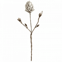 Künstliche Blume Schaum Lisa grau/weiß 122 cm