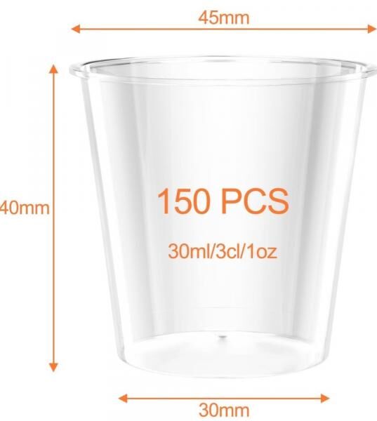 Magrimaxio 150 St&uuml;ck Plastik Schnapsgl&auml;ser, 30ml, Transparent