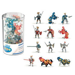 Papo 33016 - Mini Ritter (Kunststoffbehälter, 12 Stück) - Spielfigur