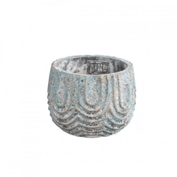 PTMD Blumentopf Rexin rund grau S 12 cm