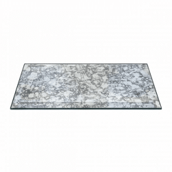 PTMD Exklusive Fliese facettiertes Glas antik silber 10 x 20 cm 60 Stück