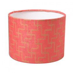 (R) Lampenschirm Jacquard rosa Zylinder 21 x 15,5 cm