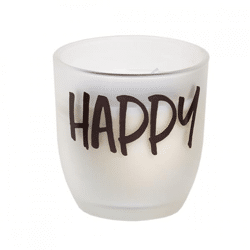 (R) Spaas Kerze in Glas Happy 7,5 cm.