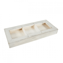 Schale Polly Wood weiß gekalkt 29,5 cm