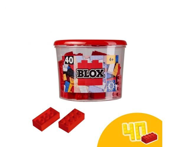 Simba 104118875 - Blox 40 rote 8er Bausteine in Dose (Androni)