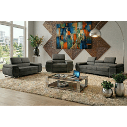 Sofa - Set 3-2-1 / 3-3-1 / Ecksofa mit Bettfunktion und Kopfteil-Rücken-verstellung