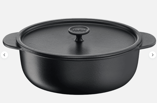 Tefal Gusseisen Cocotte 31 cm mit Deckel für Induktion, ideal zum Schmoren und langsamen Garen mit gleichmäßiger Hitzeverteilung
