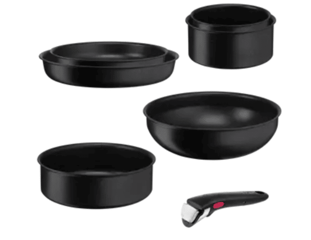 Tefal Ingenio 7-teiliges Set für Induktion mit Crêpepfanne, Pfanne, Kasserolle und Zubehör, vielseitig und platzsparend für die Küche