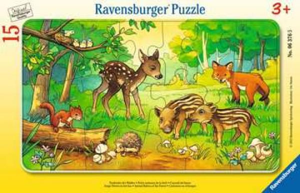 Tierkinder des Waldes - Rahmenpuzzle - 15 Teile