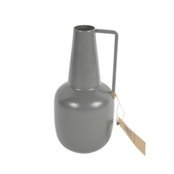 Vase Flasche Metall grau 20 cm
