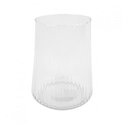 Vase Zylinder geripptes Glas transparent 18 cm