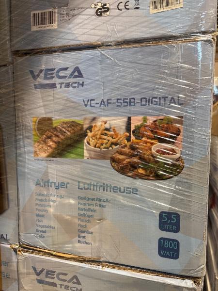 VECATECH Hei&szlig;luftfritteuse VC-AF-55B-DIGITAL &ndash; 5,5 Liter