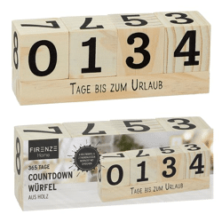 Natural wooden countdown cube approx. 16x6cm 