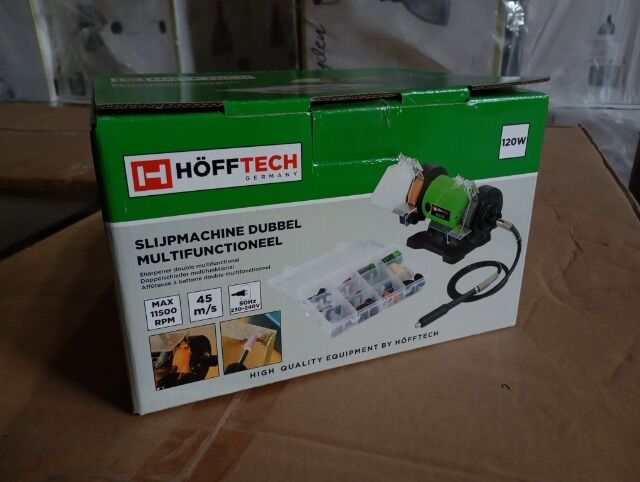 Doppelschleifer mit flexiblem Wellenaufsatz 120W mit Zubehörset