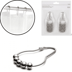 Duschvorhangringe Metall 7,2 cm 12 Stück