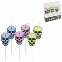 Halloween-Party-Kerzen Pastell 8 cm Satz von 6