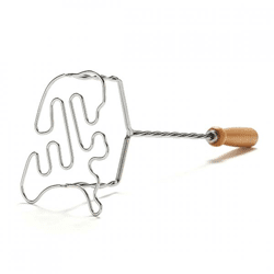 Holländischer Metallstampfer mit Holzgriff 37 cm