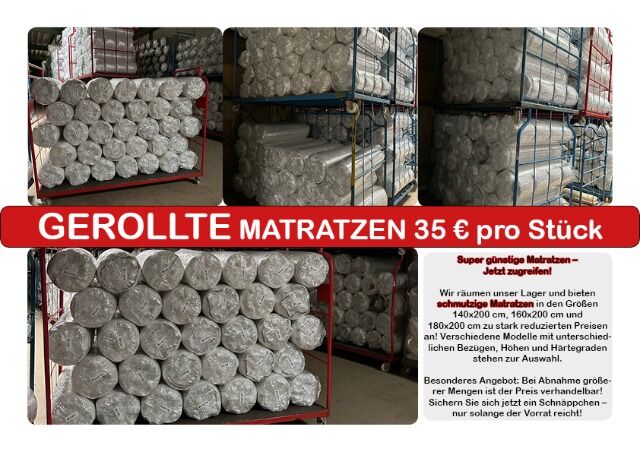 Matratzen mit schmutzigen Bezuge - GEROLLT, verschiedene Größen und Modelle