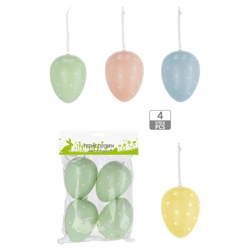 Easter eggs, dotted, set of 4, 4/s, approx. 9cmH
