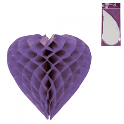 Partydekoration Wabenherz lila 30 cm