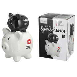 Piggy bank Mr.& Mrs, approx.20cmH
