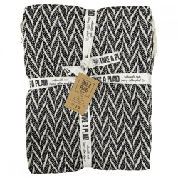 Take a Plaid 22 recycelte Baumwolle schwarz 125 x 150 cm