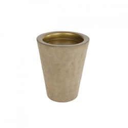 Teelichthalter Tiffany beige/gold 8 cm