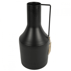 Vase Flasche Metall mattschwarz 33,5 cm