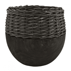 Vase Paulownia Holz schwarz 29 cm