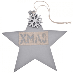 Anhänger Weihnachten XMAS grau 32 cm