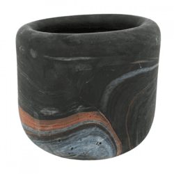 Dekocandle tea light holder flower pot matte black 15 cm