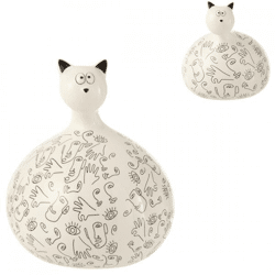 J-Line Statue Katzengesichter 22 cm 2 Stück sortiert
