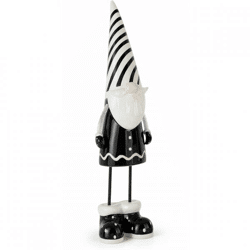 J-Line Statue Weihnachtsmann schwarz/weiß 41 cm