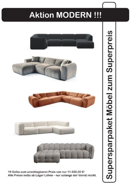 Furniture package at a super price Modern corner sofas promotion in various models