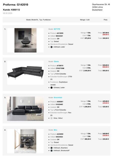 Möbelpaket zum Superpreis, Ecksofas Wohnlandschaften Betten Sessel Schlafsofas Teil 1